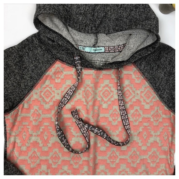 Maurices Tops - MULTI COLOR TEXTURE HOODED TOP